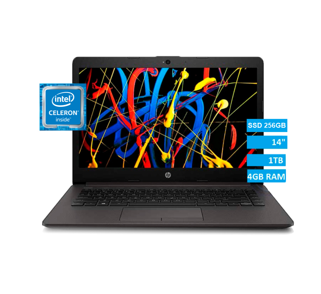 LAPTOP HP 240 G7, INTEL CELERON N4100 1.10 GHZ, 4GB DDR4, 1TB SATA, 14" HD, (27R71LT)