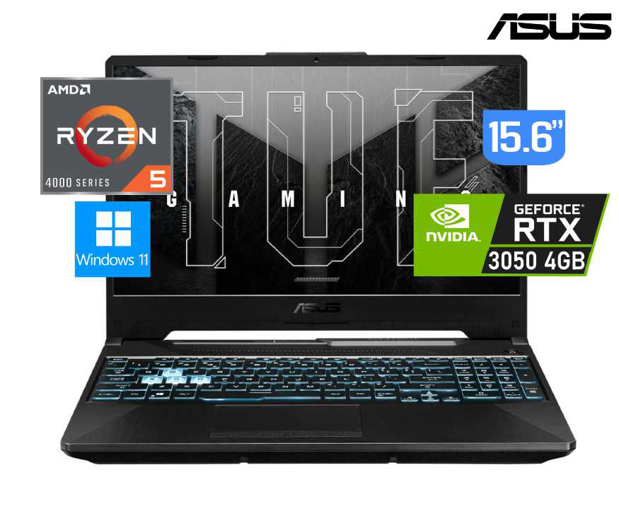 NB GAMER ASUS TUF A15 FA506ICB-HN105W, RYZEN 5 4600H 4.0 GHZ, 8GB, 512GB, RTX 3050 4GB , 15.6" 144HZ, WINDOWS 11