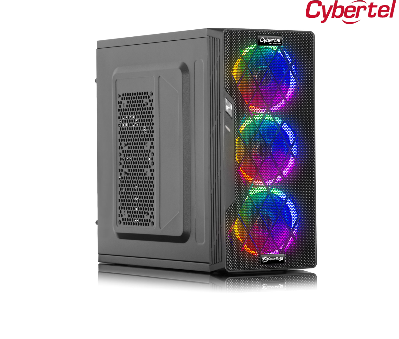 CASE ATX CYBERTEL EXPLORER CBX C5003M 350W 3 COOLER FAN RAINBOW