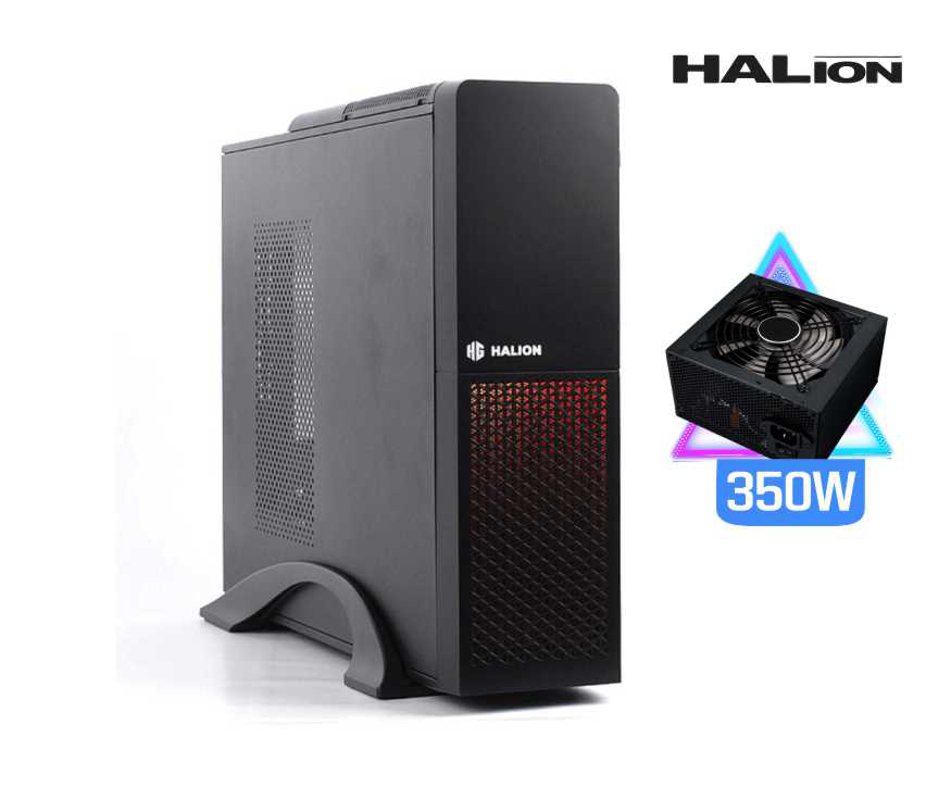 CASE SLIM HALION SUPRA-PRO MICRO ATX S613, F/350W,USB 3.0,USB-C RGB.