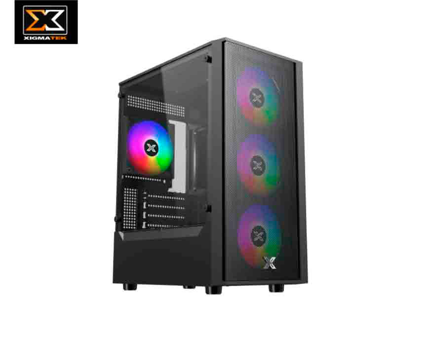 CASE ANATA AIR (BK) MATX, 4 FANS C20F RGB, PANEL FRONTAL MALLA, VIDRIO TEMPLADO, PSU 500W, 1USB 3.0, 1USB 2.0 (EN48975) XIGMATEK