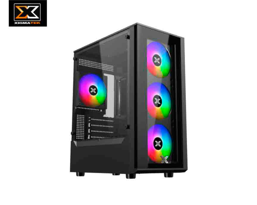 CASE ANATA AIR (BK) MATX, 4 FANS C20F RGB, PANEL FRONTAL MALLA, VIDRIO TEMPLADO, PSU 500W, 1USB 3.0, 1USB 2.0 (EN48975) XIGMATEK