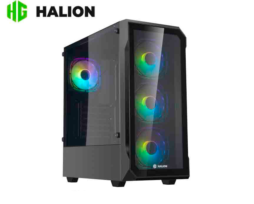 CASE ATX GAMER HALION INFINITY 415 600W PANEL DE VIDRIO + FILTRO 4X ARGB