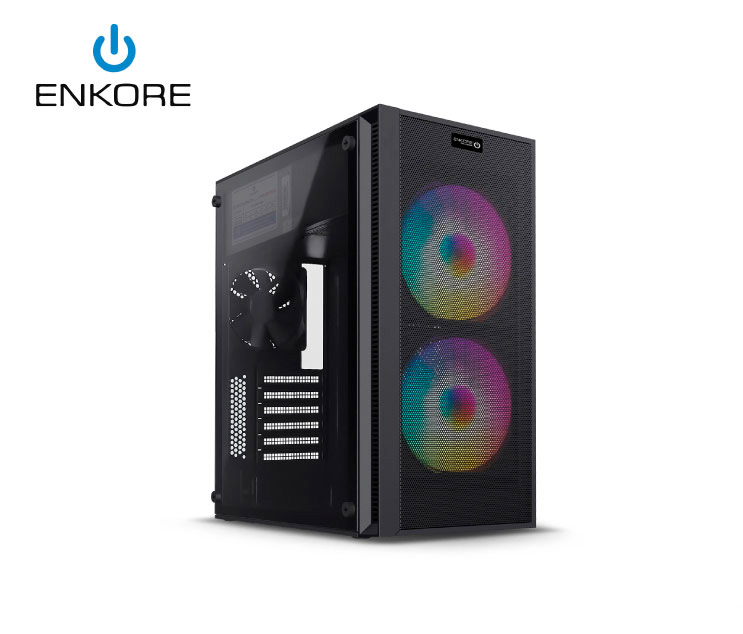 CASE RANDOM ENK 3021, PSU 250W, 2FAN ARGB, MICRO ATX - MINI ITX, ENKORE