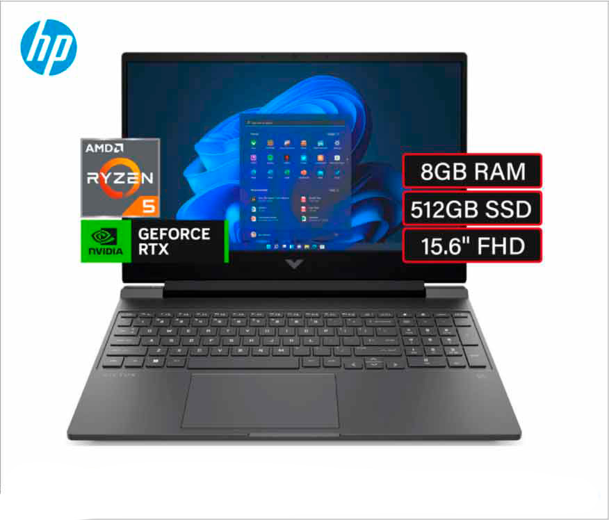 HP VICTUS 15-FB2082, RYZEN 5 8645HS, 8GB, 512GB, RTX 4050, 15.6" (1920X1080) WIN11 MICA SILVER BACKLIT KEYBOARD
