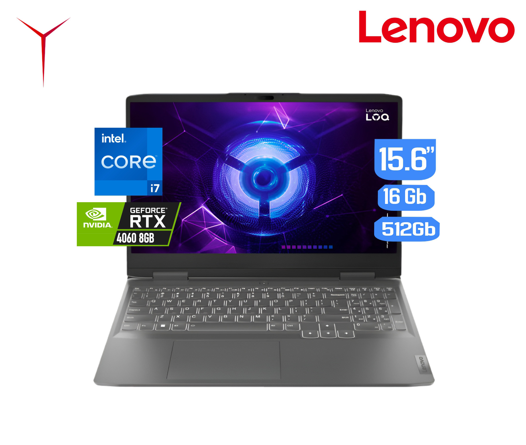 LAPTOP LENOVO LOQ 15IRX9 I7-13650HX 16GB DDR5, SSD 512GB, RTX 4060 8GB 15,6" FHD 114HZ (83DV00FXUS)