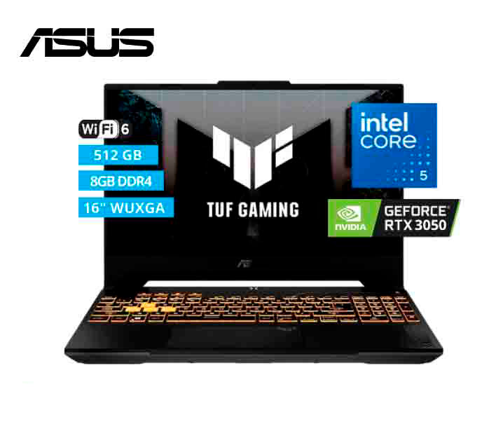 NB ASUS TUF FX607VJ-RL016 CORE I5 -210H 4.8GHZ, 8GB, 512GB, RTX3050, 16" WUXGA IPS