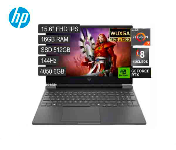 NB HP VICTUS 15-FB3093 RYZEN 7 7445HS 16GB 512GB RTX 4050 6GB 15.6” FHD (1920×1080) 144HZ IPS, WINDOWS 11 (BM4X8UA#ABA)