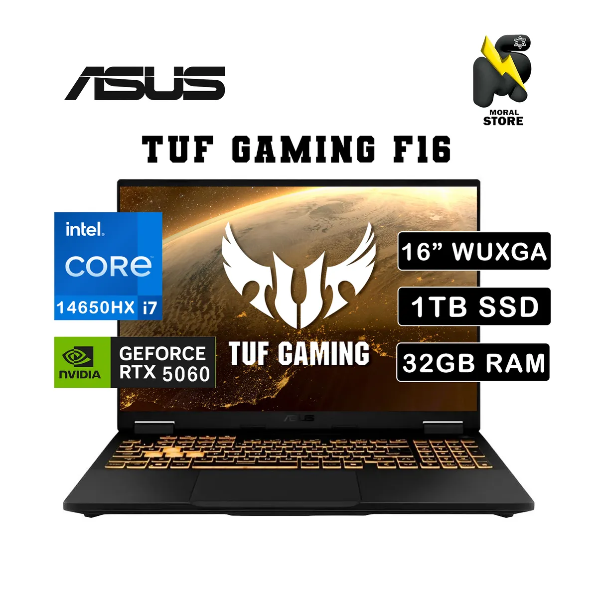 LAPTOP ASUS TUF FX608JMR-F16, CORE I7 14650HX, 32GB DDR5, 1TB SSD, RTX 5060 8GB, 16" WUXGA 165HZ, WIN11 (90NR0NB1-M003N0)