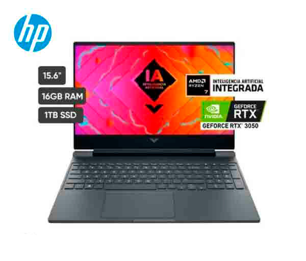 NB HP VICTUS 15-FB2017LA, AMD RYZEN 7, 16GB RAM, 1 TB SSD, RTX™ 3050 6GB, 15.6", FHD, WIN11 HOME