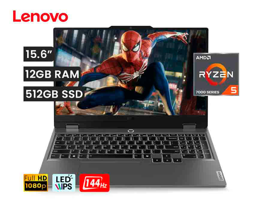 LAPTOP LENOVO LOQ 15ARP9, RYZEN 5 7235HS 3.2/4.2GHZ,RTX 3050 6GB 12GB DDR5-4800,15.6 FHD IPS(83JC00EULM).