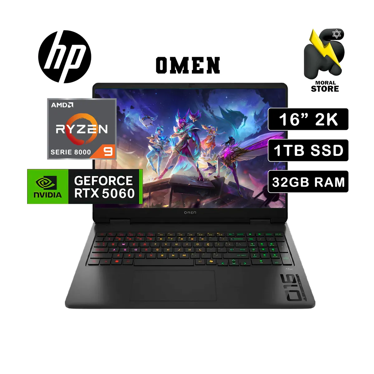 HP OMEN 16AP0053DX AMD RYZEN 9 8940HX 32GB DDR5, 1TB SSD RTX 5060 8GB 16" WUXGA(1920X1200) 144HZ W11