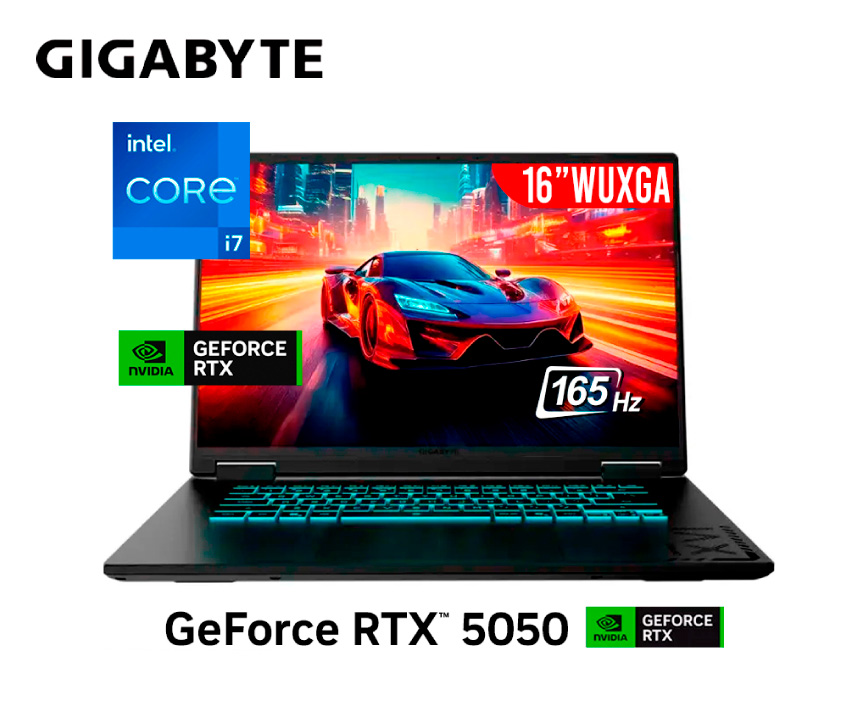 LAPTOP GIGABYTE GAMING A16 CTHI3LA893PH I7 13620H, DDR5 16GB, SSD 512GB, RTX 5050 8GB, BLACK WIN 11, 16" FHD WUXGA (P/N: 9RGA6I75THFHIK5LA3M0)