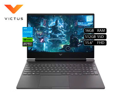 HP VICTUS 15-FA2082, CORE I5-13420H, SSD 512GB, 16GB DDR4, RTX 4050 6GB, 15.6" FHD 144HZ, WIN11, SILVER BACKLIT KEYBOARD (B5EQ3UA#ABA)