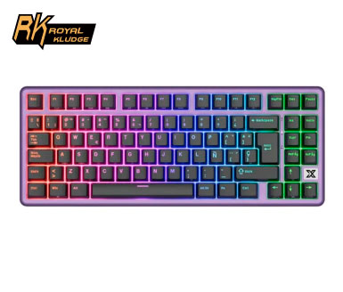 TECLADO GAMER ROYAL KLUDGE (RK X87) BLACKBERRY MOUSSE CREAMY SWITCH CABLEADO LED-RGB