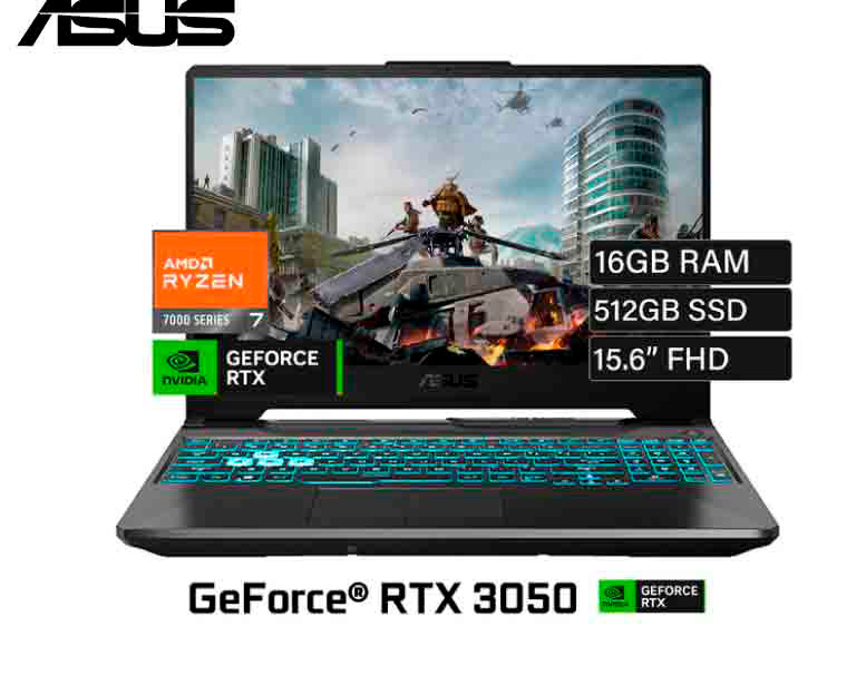 NB ASUS TUF A15 FA506NCG-HN194, RYZEN 7 7445HS 3.2, 16GB, 512GB RTX 3050 4GB 15.6" 144HZ BLACK
