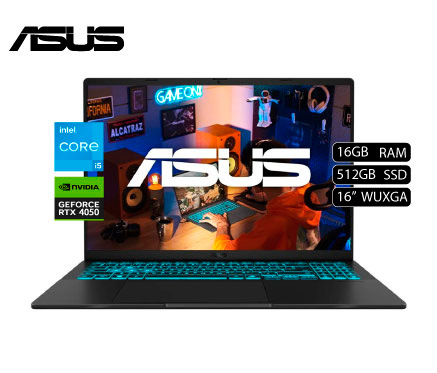 LAPTOP ASUS V16 V3607VU-RP038W CORE 5 210H, SSD 512GB, DDR5 16GB, RTX 4050, 16" WUXGA 144HZ, WIN 11, MATTE BLACK (90NB15Q1-M00DS0)